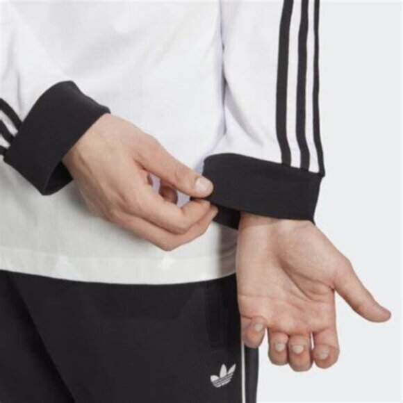 Adidas Adicolor Classics 3-Stripes Long Sleeve Tee – White/Black  Men’s Slim Fit - Picture 3 of 12